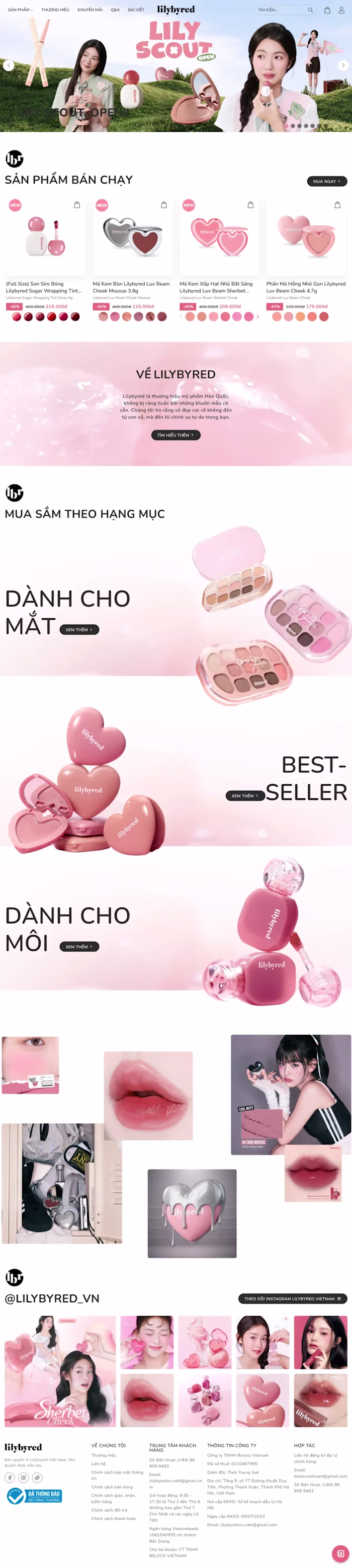 Cosmetics E-commerce Website - Lilybyred.