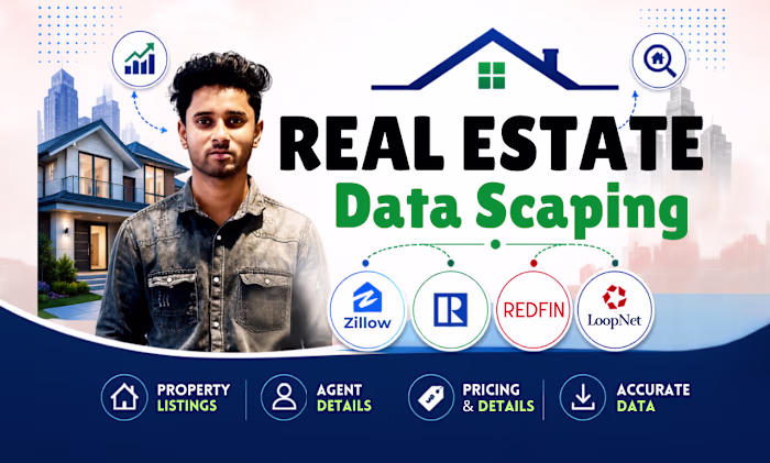 I will do perfect zillow, realtor scraping for real estate d...