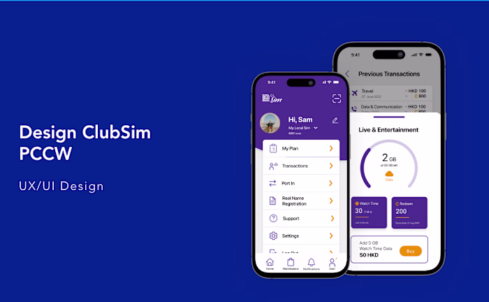 UX/UI Design for a Sim Card App 