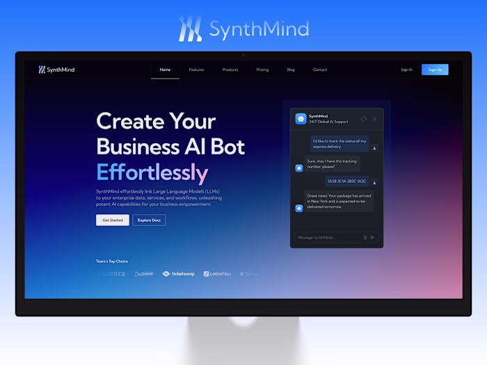 SynthMind AI & SaaS Website Template Development
