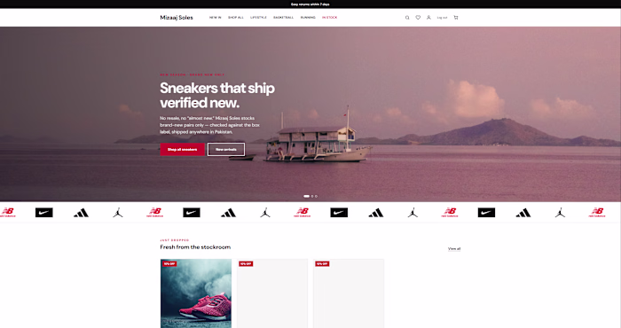 Built a complete sneaker e-commerce