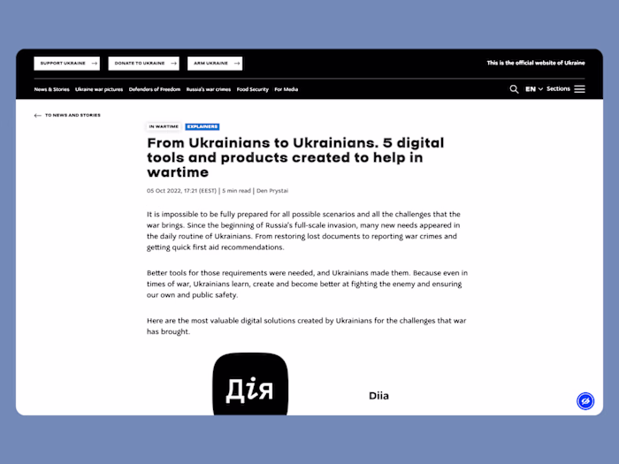 Writing Articles for the Official Website of Ukraine