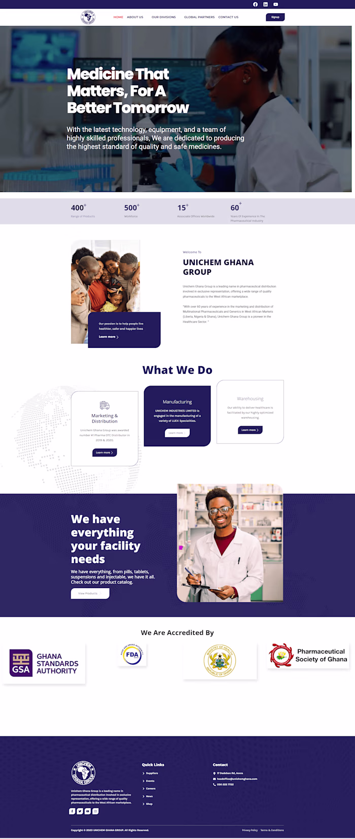 Unichem Ghana ltd Website Design