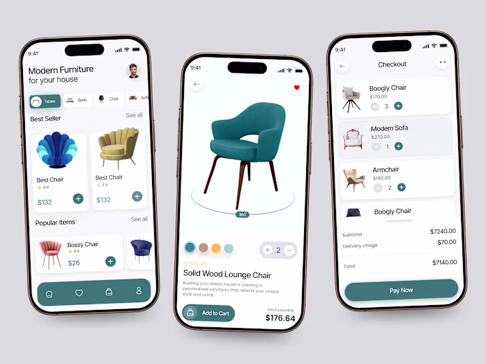 Furniture Ecommerce App - Mobile app