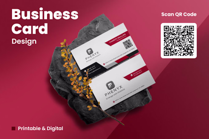 I will design business card and stationery design with qr code