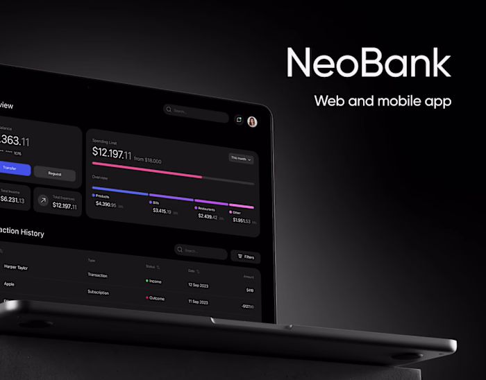 Neo Bank : UX/UI Design | Banking Web App