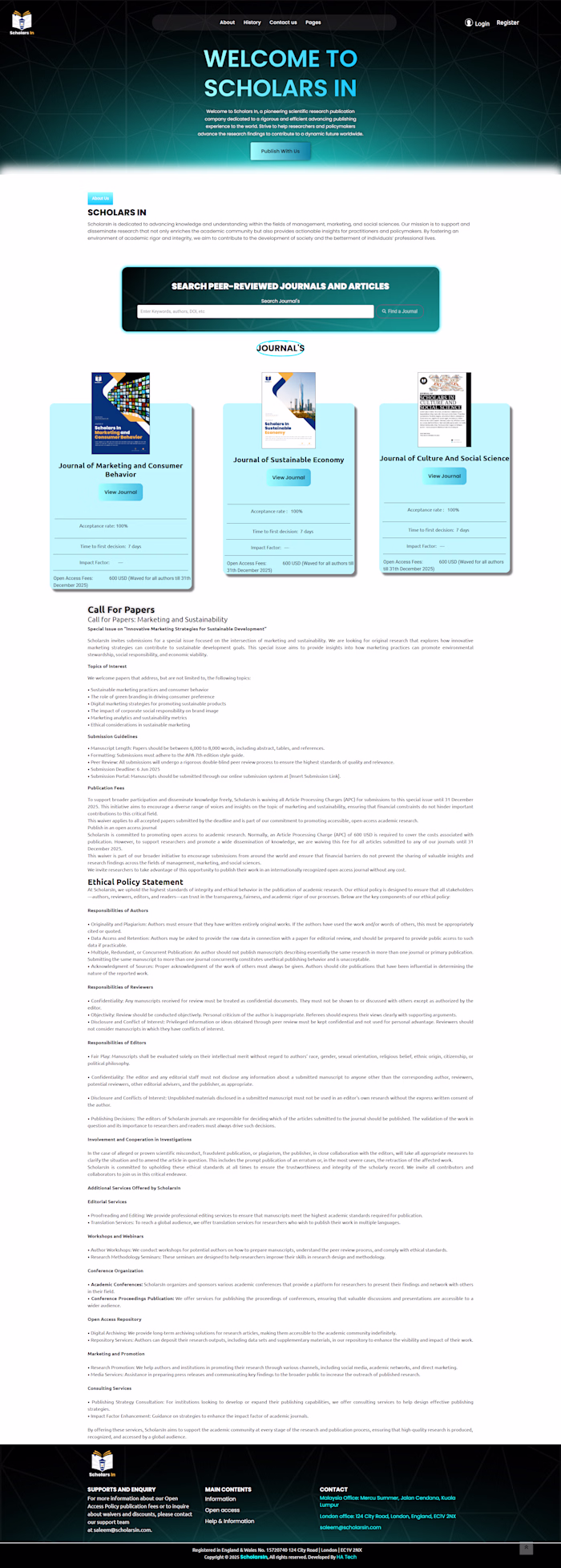 Scholars In (Journal Website Development)