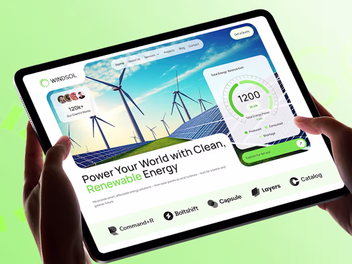 WindSol – Renewable Energy Business Website UI Design