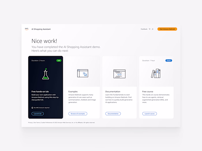 Helping users learn AI/ML services in less than a day. 