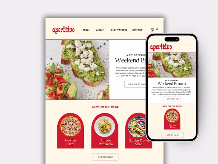 Website Design for Aperitivo