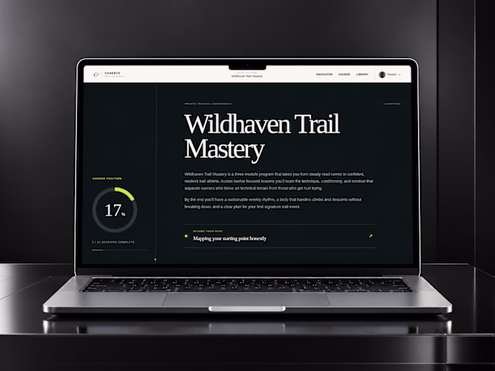 Cadence — Custom Kajabi Course Theme & Learning Workspace