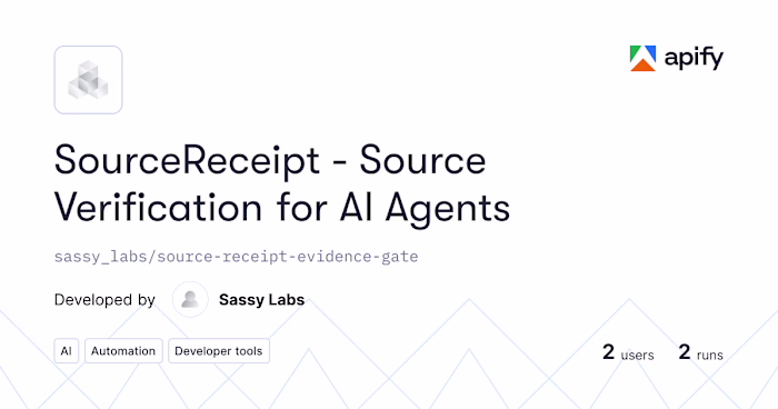 SourceReceipt Evidence Gate
