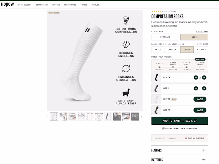 Hollow — Custom Shopify Bundle & PDP Development