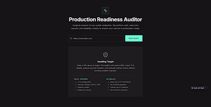 Replit Production Readiness Auditor