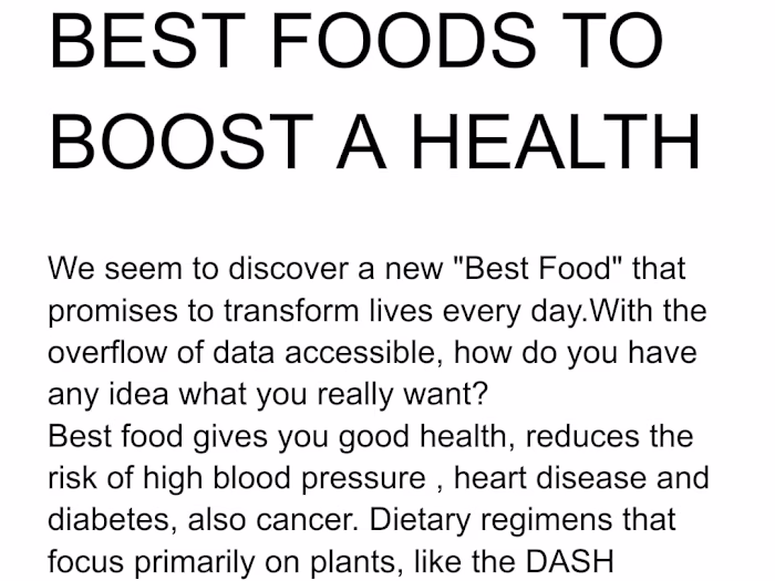 Best Foods To Boost A Health 