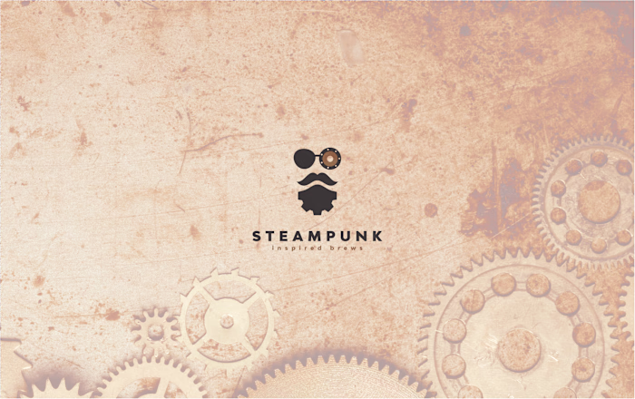 Steampunk coffee logo concept