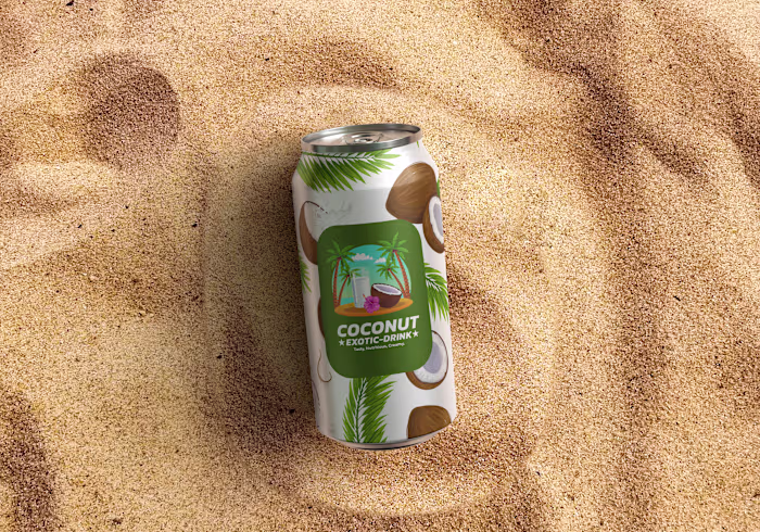 Coconut Exotic Drink Packaging Design