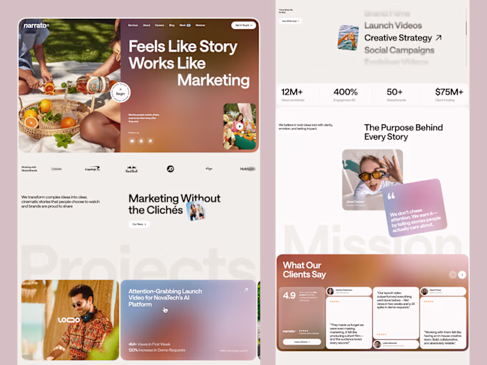 SaaS Marketing Website UI/UX Design for Storytelling Brand