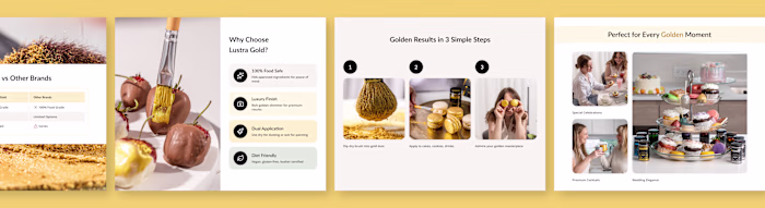 Amazon A+ Premium Content for Gold Luster Dust Product