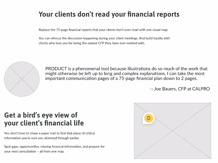 Page refresh for a B2B SaaS client in the fintech industry