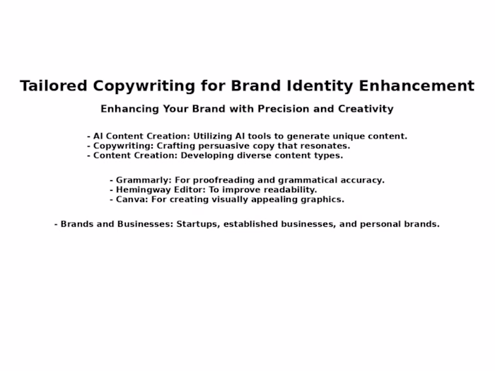 Tailored Copywriting for Brand Identity Enhancement