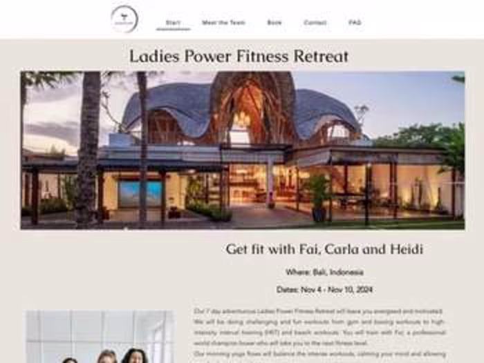 Website for a yoga company in Bali