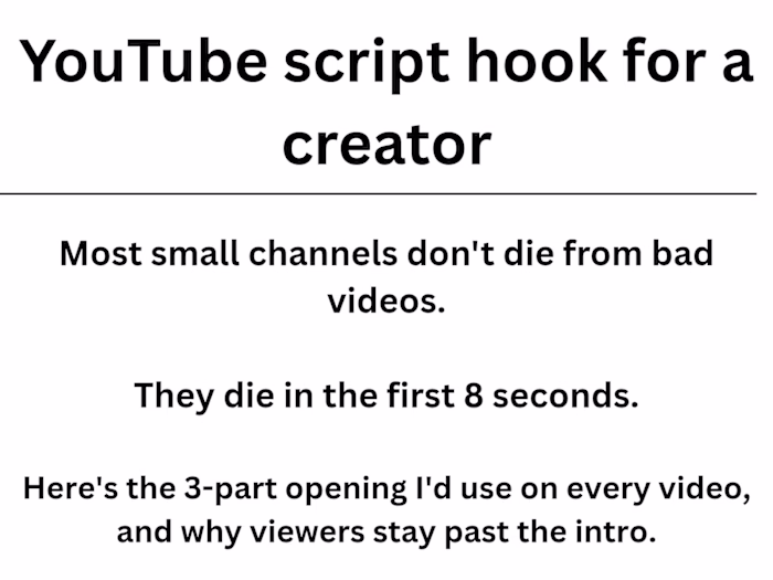 Sample work: a YouTube script