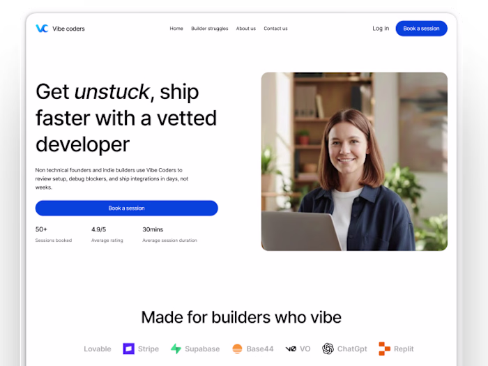 Framer Conversion-Focused Landing Page for Vibe coders