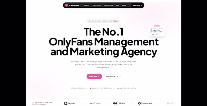 XCreatorMgmt Website Design & Webflow Development