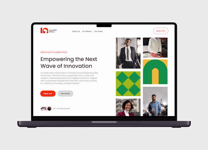 Incubate Africa : Web Design and Framer Development