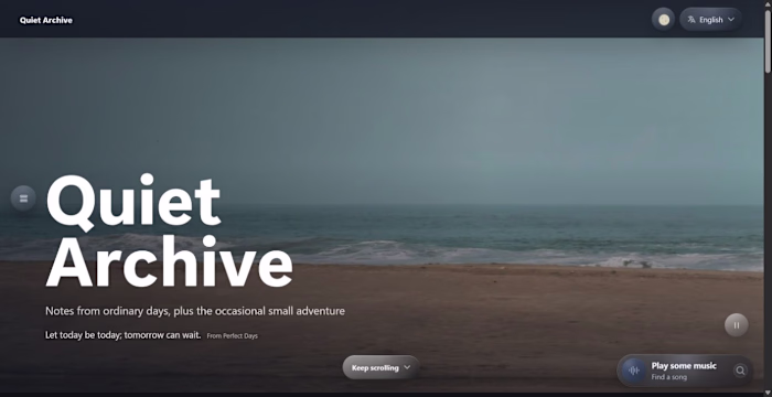 Quiet Archive — An Experimental Personal Web Experience