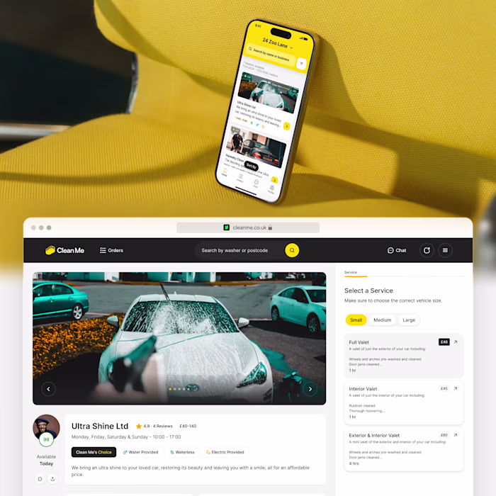 Clean Me - App & Web Design Project