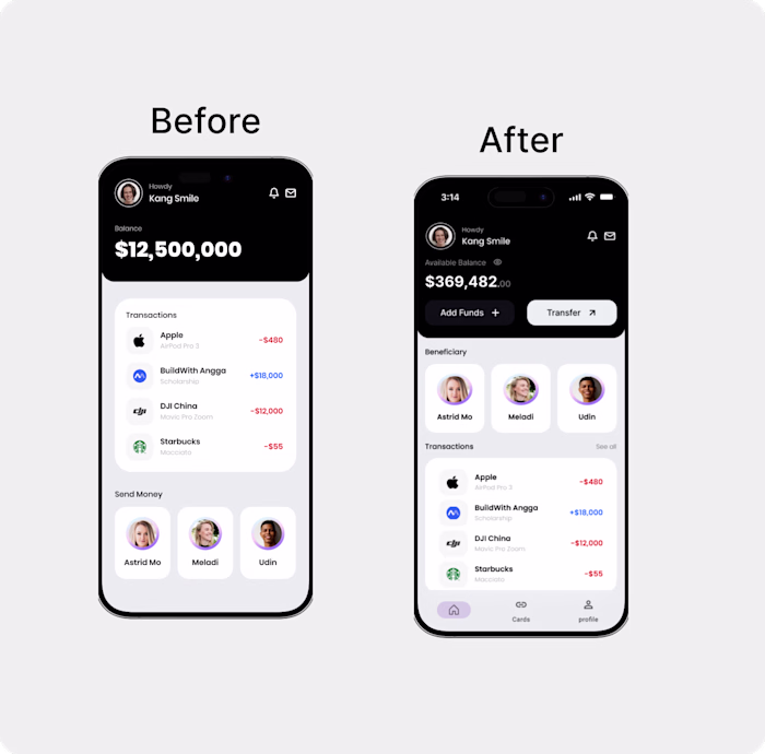 FinTech Dashboard UX Redesign
Goal: Enable