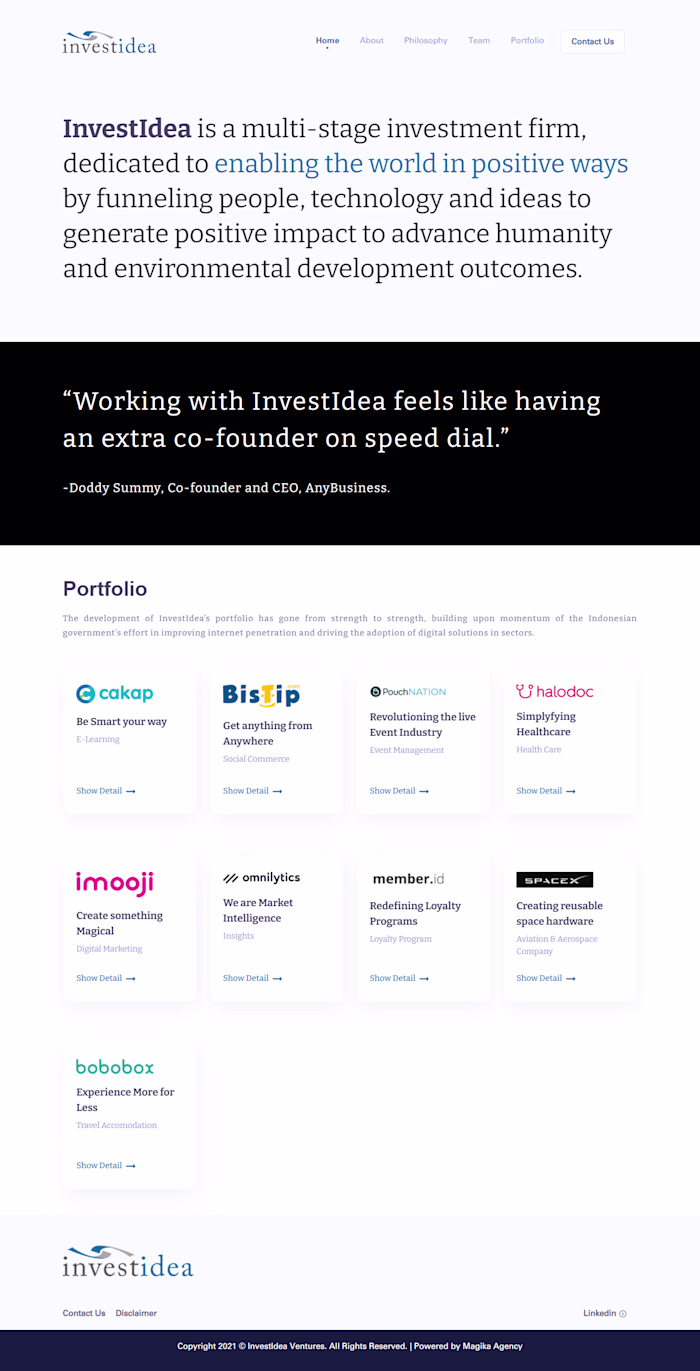 Investidea Website