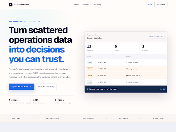 OpsFlow — Bilingual CSV-to-KPI Operations Dashboard