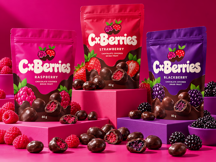 CxBerries Brand Identity and Packaging Design