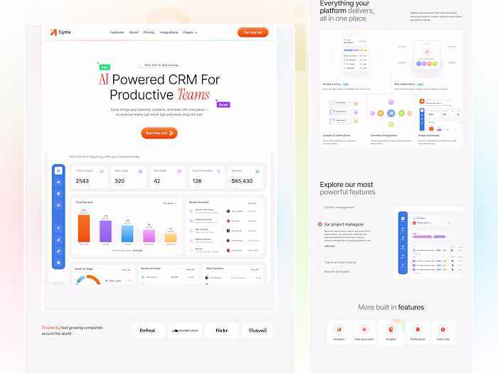 Designed a modern AI-Powered CRM