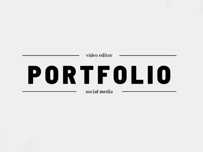 Portfolio: Social Media Expert and Video Editor.