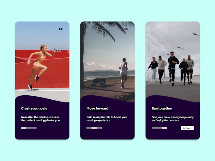 I designed these onboarding screens for a running app and wr...