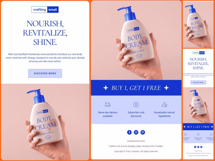 Ecommerce for Luxury Skincare Email Campaign Design