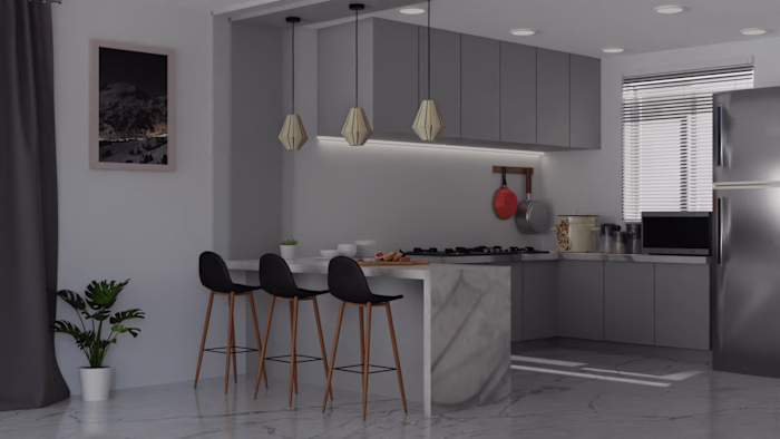 Modern Minimalist Kitchen with Elegant Finishes