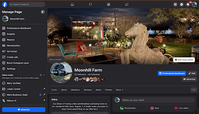 Created and optimized Facebook and