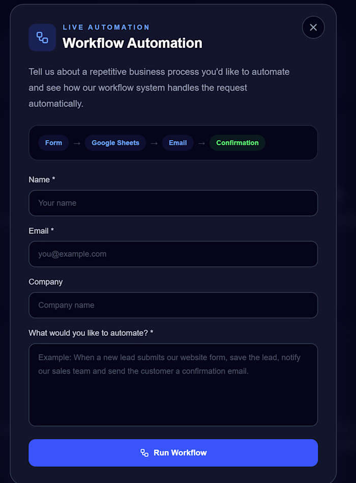 Workflow Automation

Intelligent workflow automation designed
