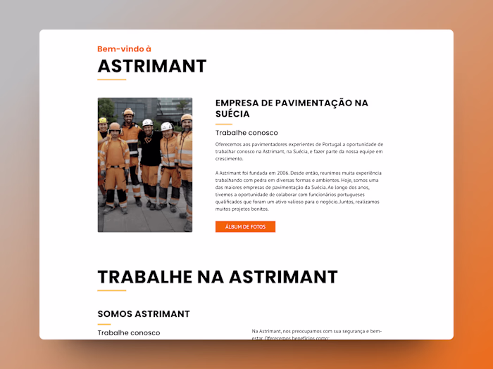 Bem-vindo à Astrimant - empresa de pavimentação na Suécia