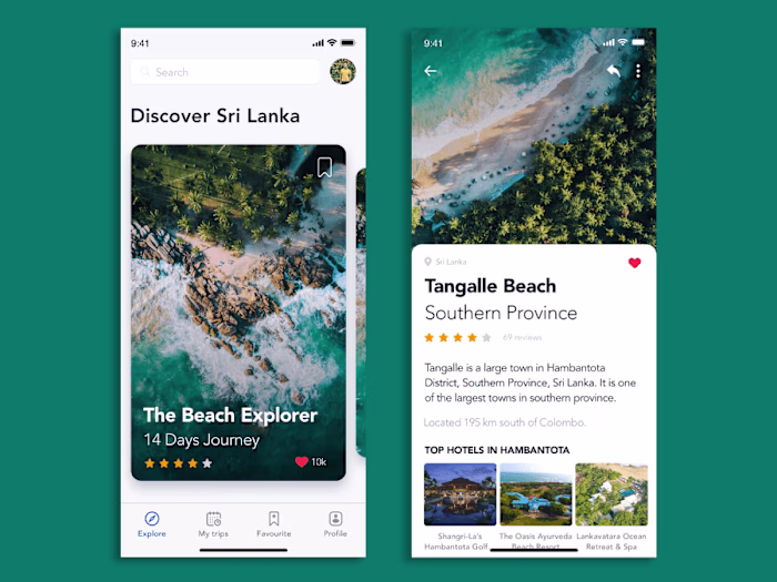Traveller App Design