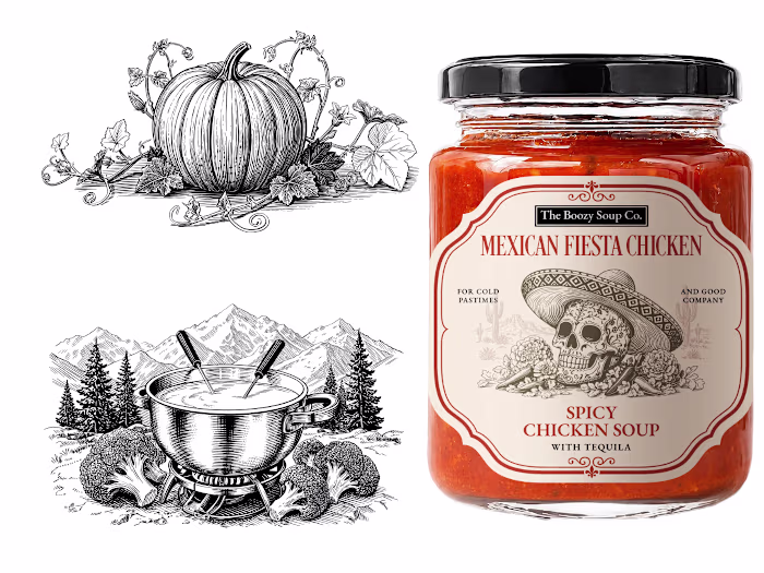 Vintage Engraving Labels — The Boozy Soup Co.