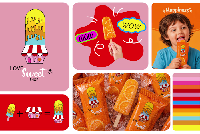 Love Sweet shop Logo Brand