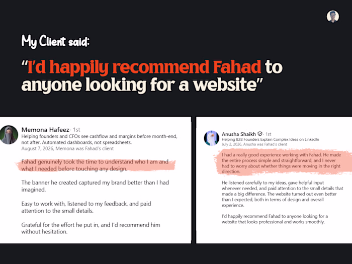 Recent client testimonials 😉