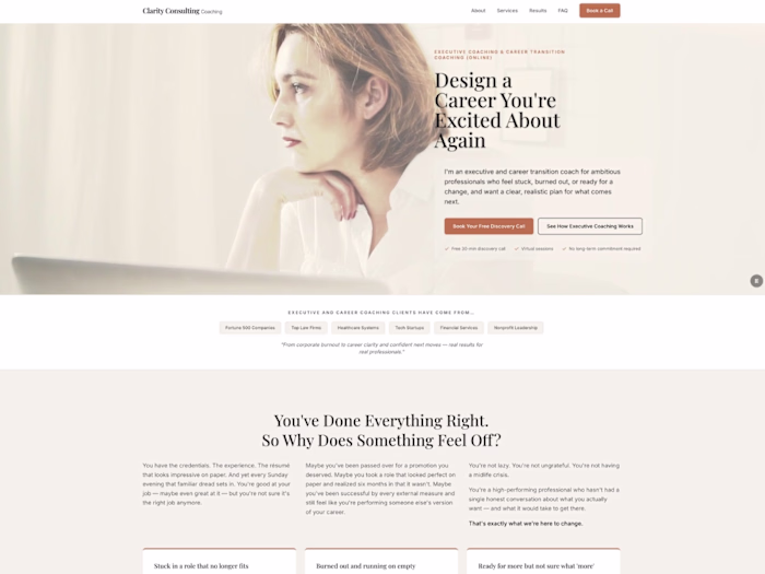 Full landing page build for