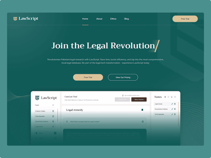 Lawscript -  Framer Design & Development